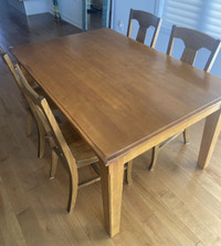 Wood table Cherry with 4 chairs
