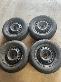 185/70/R14 Txi M+S winter tires on black rims