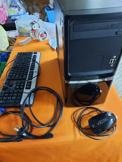 PC Desktop Computer system from HP with keyboard and mouse, View more