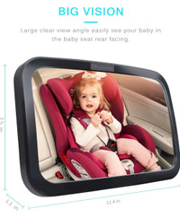 Baby Mirror Adjustable Back Seat Baby Safety Mirror Easy To Fit 