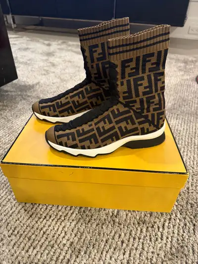 authentic Woman’s Full Fendi Rockoko High Sneaker Boot..size 36, View more