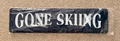 La Vie de Chalet Gone Skiing Metal Sign, View more