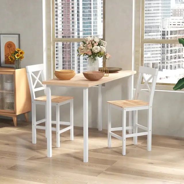 Counter Height Stool, Farmhouse Bar Stool with Back, Solid Wood in Chairs & Recliners in Markham / York Region - Image 10