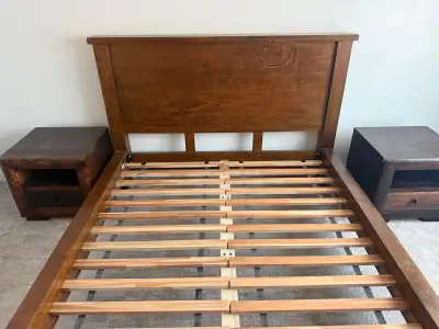 Solid Wood Queen Bed, View more