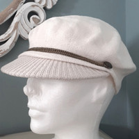 Ralph Lauren Cream Wool Blen Classic Greek Fisherman Newsboy Hat