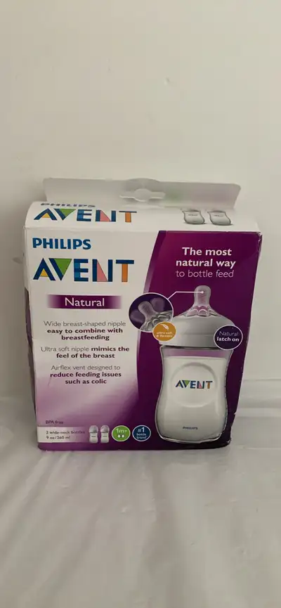Philips Avent Natural 1m+ Bottles–2 Pack –Wide Neck–Open Box, View more
