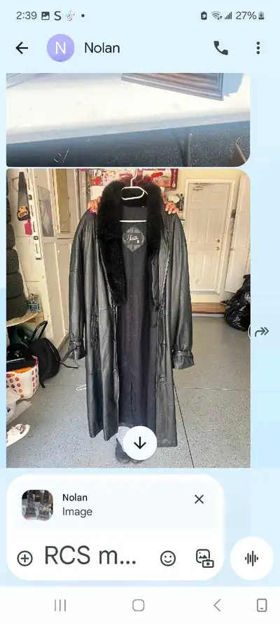 long leather coat, View more
