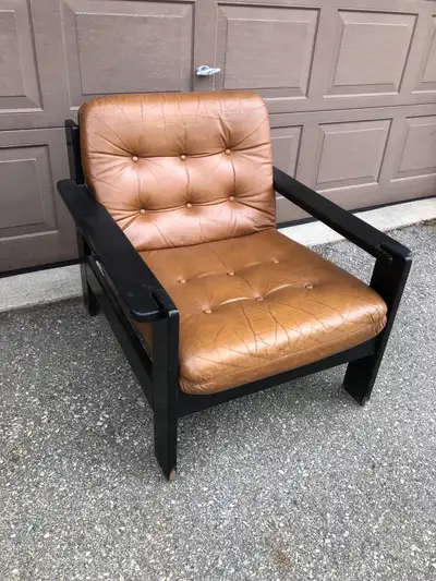 Vintage Leather Armchair European Koinor MCM, View more