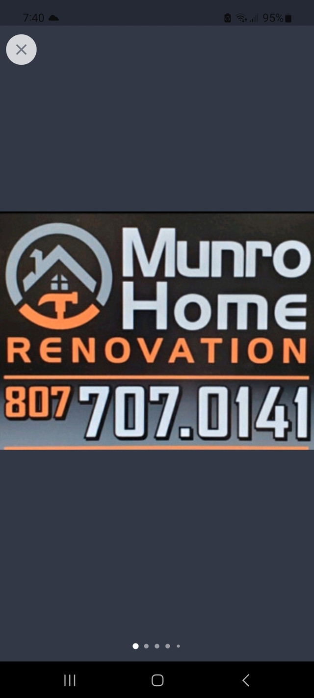 Munro Home Renovation Limited  in Renovations, General Contracting & Handyman in Thunder Bay