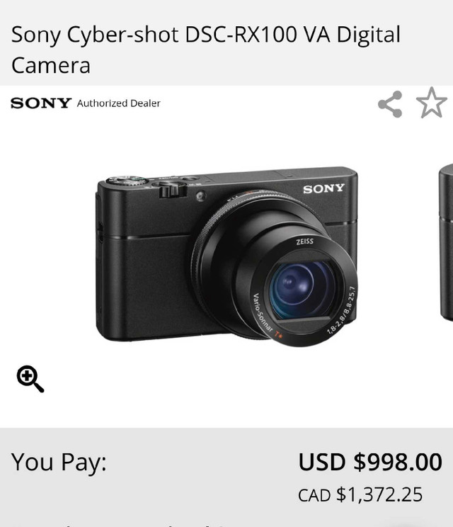 Sony RX 100 Mark VA (V) (w/ free gift) - 20MP, 1" Sensor in Cameras & Camcorders in Hamilton - Image 2