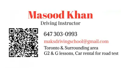 MTO Certified Driving Instructor Defensive & safe driving techniques Instructor Car available for ro...