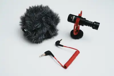 Rode VideoMicro microphone with Rycote shock mount & dead cat, View more