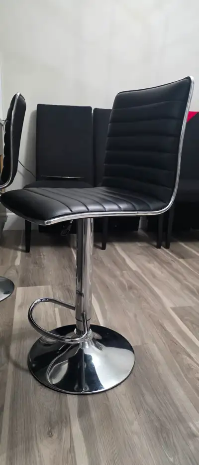 2 - Adjustable Height Stool - Black/Chrome, View more