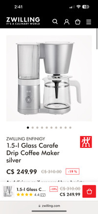 New Zwilling coffee machine +grider + 4set latte cups + filter 