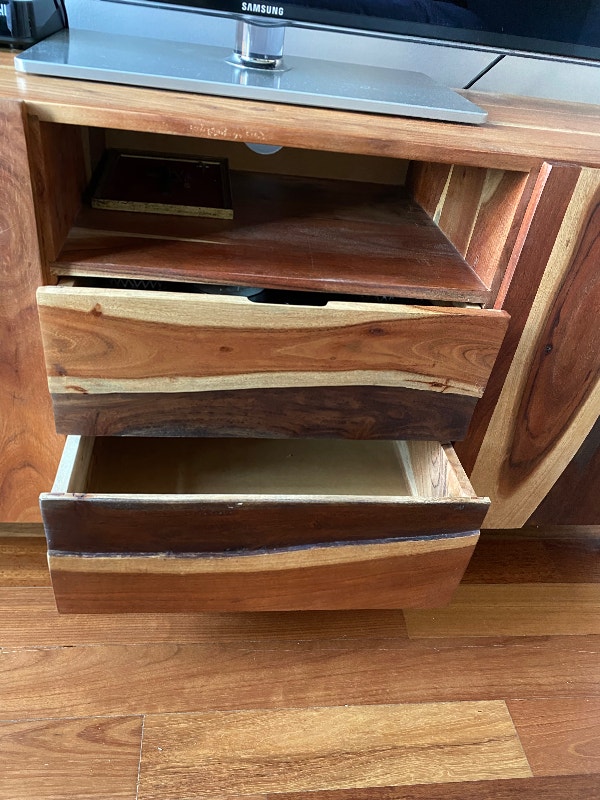 Commode avec 2 tiroirs buffet bois armoire commodes marron neuf