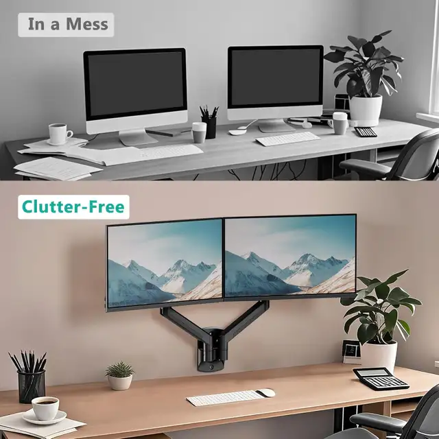 WALI Dual Monitor Wall Mount for 17 to 32 inch Screens, Monitor in Monitors in Gatineau - Image 8