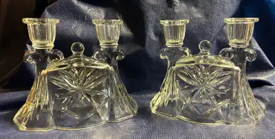 vintage 1950’s Anchor Hocking   (EAPC) Double candle holders , View more