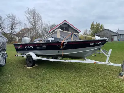 1997 Lund Pro V 1775 tournament series with a 90 hp Honda and yacht club trailer . I didn’t remember...