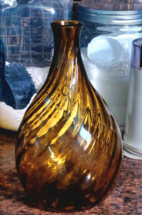 Antique Amber Glass Decanter 