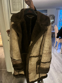 Men’s genuine sheepskin coat, size 42