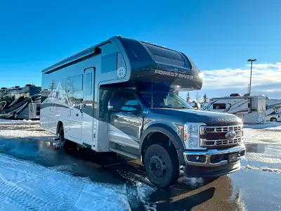 EAST TO WEST Bravado Super C diesel motorhome 29S highlights: Full Rear Bath Powered Murphy Bed Flip...