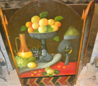 Original Vintage Hand Painted By Artist Fireplace Screen Cover