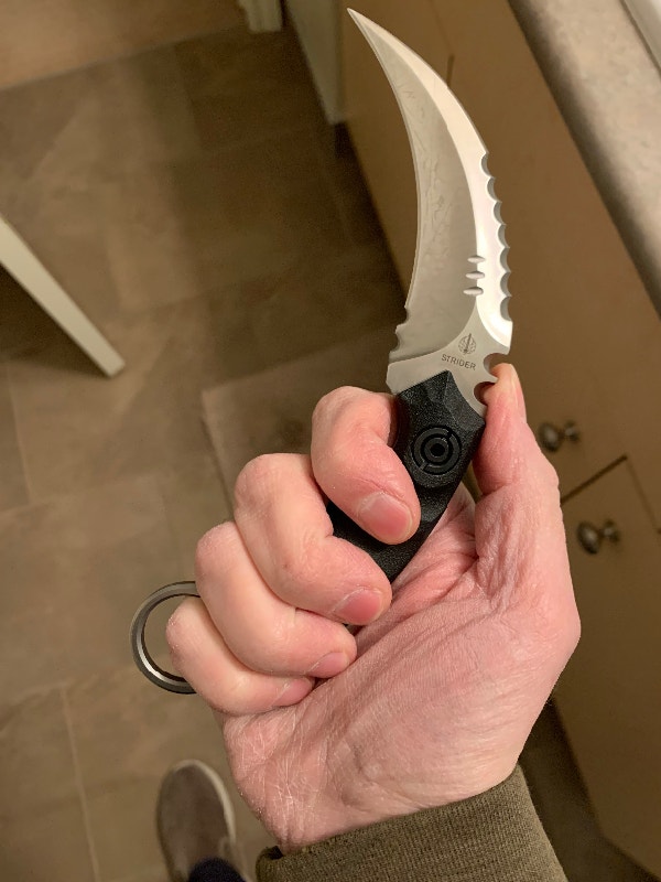 Aggressive D2 Steel Full Tang Double Edge Karambit Knife w Kydex