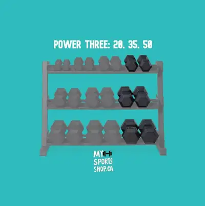 HEX DUMBBELL SET, 3 PAIRS, View more