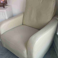 White leather armchair 