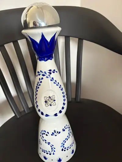 Azul Tequila Reposado 750ml EMPTY BOTTLE Decanter w Chrome lid, View more