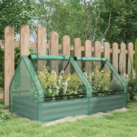 6' x 3' Metal Planter Box with Cover, Raised Garden Bed with Min