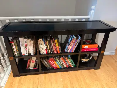 Wood bookshelf credenza, View more