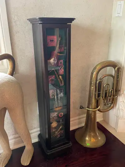 Vintage Musical Instrument Display CD Storage Cabinet, View more