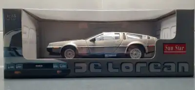 1981 DE LOREAN LK (Silver) Die-Cast Car 1/18 New NIB, SUN STAR, View more
