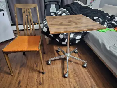 Adjustable Rolling Table with Chair, View more