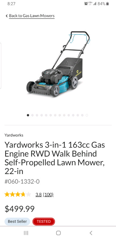 New Yardworks and Certified and  lighly used refurb lawn mowe in Lawnmowers & Leaf Blowers in Mississauga / Peel Region - Image 2