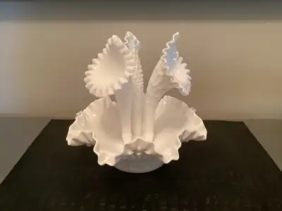 VINTAGE 3 HORN VASE By Fenton, View more