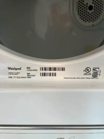 Whirlpool washer dryer