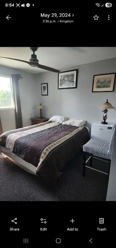 Room for rent in a family owned home. Heat hydro included walking distance to Walmart bus stop on th...