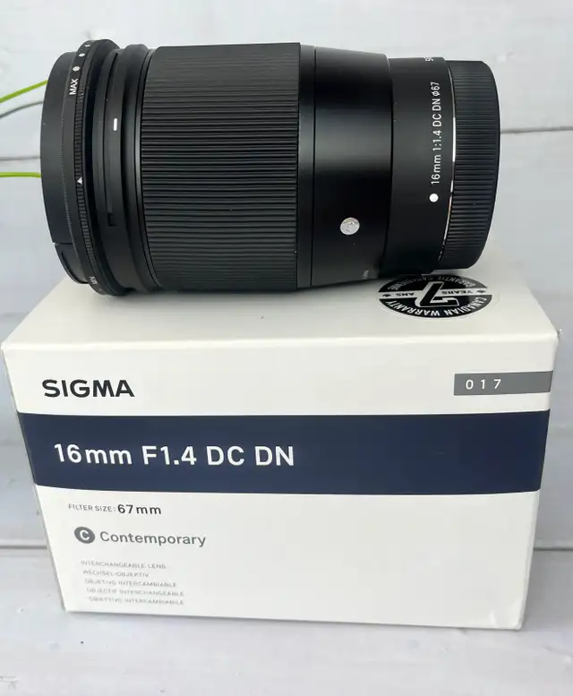 Sigma 16mm f/1.4 Canon EF-M + ND Filter – Mint63735878204289120