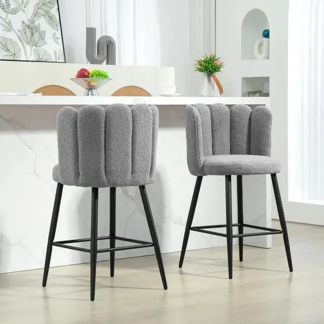 Faux Cashmere Bar Stool Counter Height Bar Stools with Back for  in Chairs & Recliners in Markham / York Region - Image 7