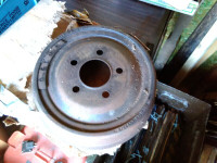 OLD BUT NEW 1966 CHRYSLER FRONT BRAKE DRUM AND NEW SHOES