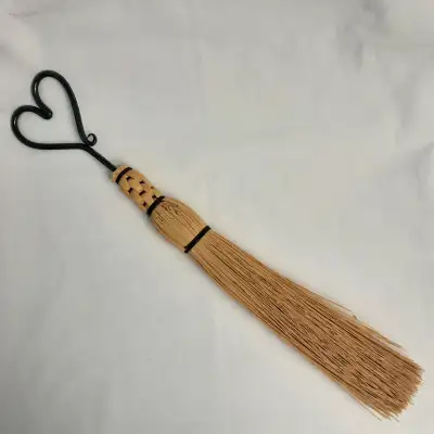Kootenay Forge Corn Husk Whisk Broom, Cast Iron Heart Handle, View more