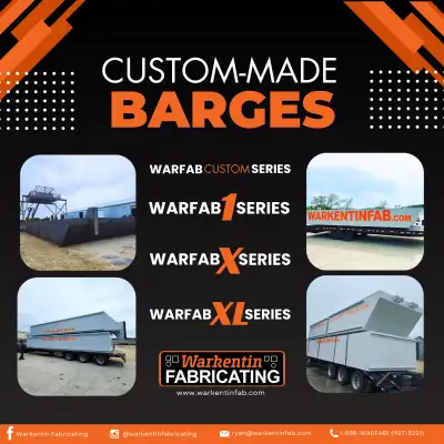 Introducing the powerhouse of project barges—Warfab's Custom Series! Built with durable 1/4" plate s...