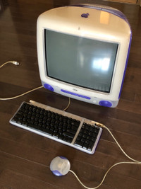 Vintage IMac Computer With Mouse and Keyboard 