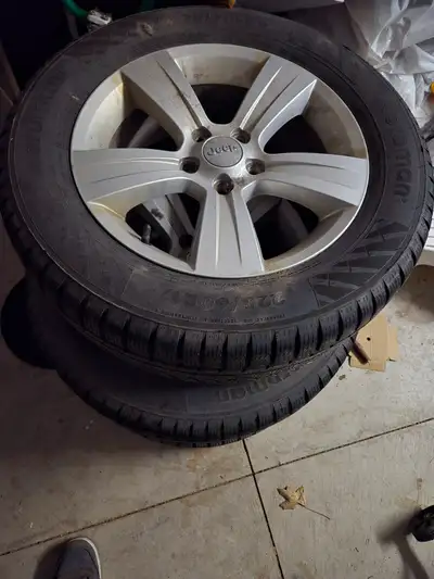 225/60/R17 All weather Tires on Aluminum Rims. Only used for 2 months and then got a new Car. Paid $...