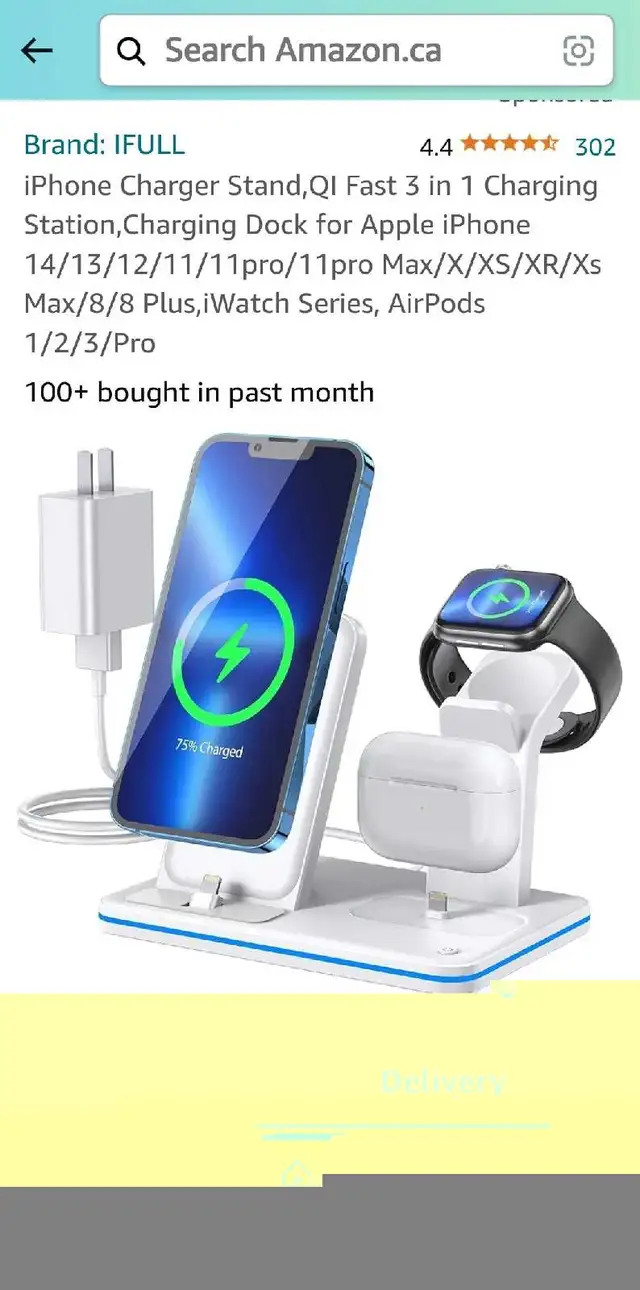 iPhone Charger Stand, QI Fast 3 in 1 Charging Station, Charging  in Cell Phone Accessories in Markham / York Region - Image 11