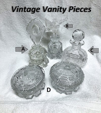 Vintage Cut-Crystal Perfume Bottles and Vanity Jars. PRISTINE!