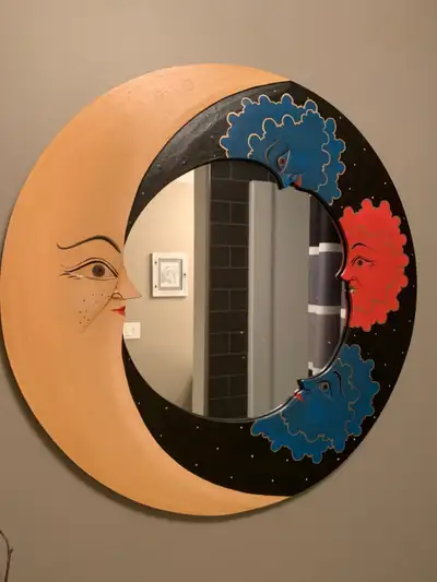 Yellow Moon & Engery Clouds Mirror 12", View more