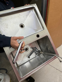 Commercial Stainless steel sink with faucets